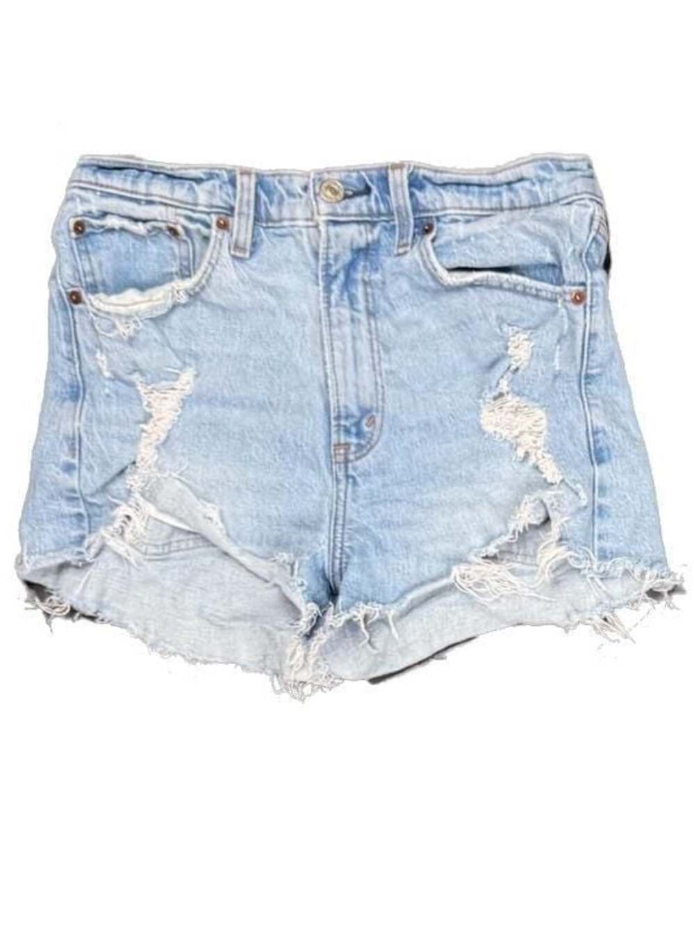 Abercrombie & Fitch High Rise Mom Short Distressed Denim Size 28/6